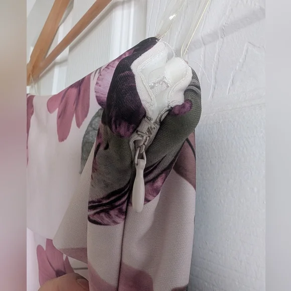 Le Chateau One Shoulder Floral Dress in Pink and Purple - Picture 5 of 11